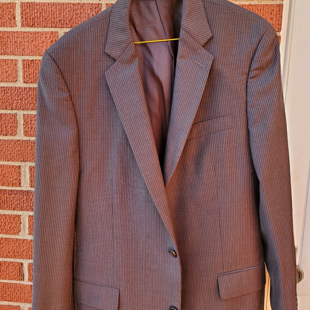 Gray pinstripe suit jacket size 42L